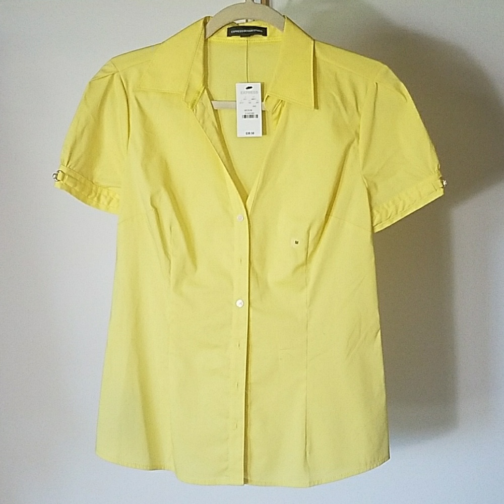 Summer v neck button up blouse